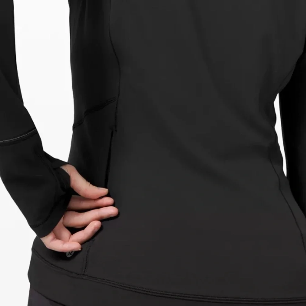 Lululemon Close To Crossing Workout Long Sleeve Top Size 4 Rulu Black